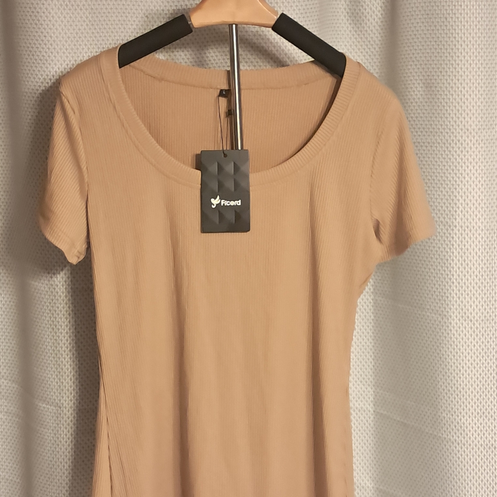 Women's Beige Short Sleeve Top